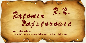 Ratomir Majstorović vizit kartica